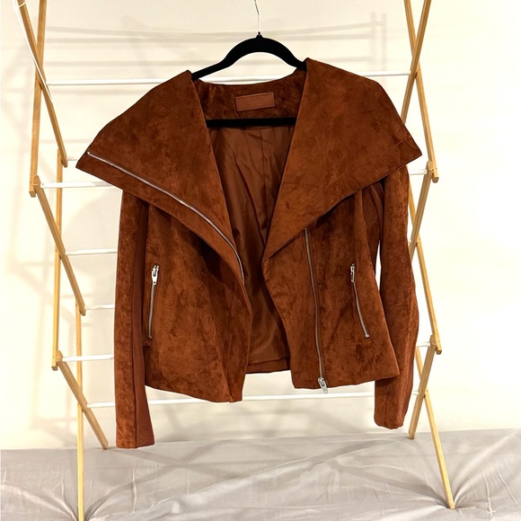 Brown Faux Suede Women's Jacket - Picture 2 of 3